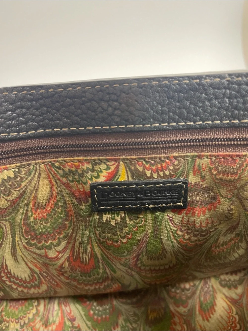 Dooney & Bourke Black Leather Satchel with Silver-Tone Lock